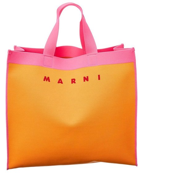 Marni East West Jacquard Canvas Tote - Picture 2 of 5